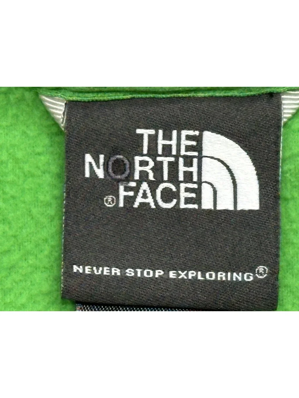 North Face 1/4 Zip Polyester Fleece LS Pullover Green Mens L